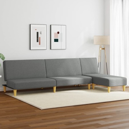 vidaXL 2-tlg. Sofagarnitur Dunkelgrau Stoff