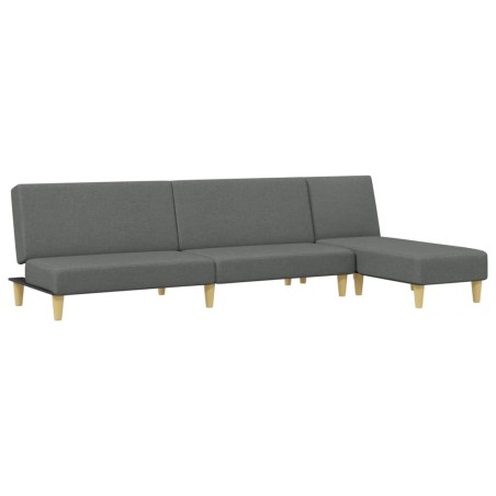 vidaXL 2-tlg. Sofagarnitur Dunkelgrau Stoff