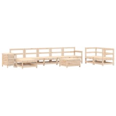 vidaXL 10-tlg. Garten-Sofagarnitur Massivholz Kiefer
