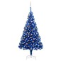 Künstlicher Weihnachtsbaum mit LEDs & Kugeln Blau 210 cm PVC Künstlicher Weihnachtsbaum mit LEDs & Kugeln Blau 210 cm PVC