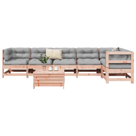 vidaXL 7-tlg. Garten-Sofagarnitur Massivholz Douglasie