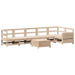 vidaXL 7-tlg. Garten-Sofagarnitur Massivholz Kiefer