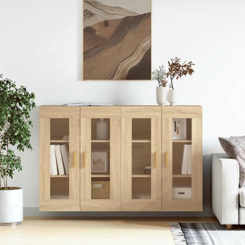 vidaXL Wandschränke 2 Stk. Sonoma-Eiche Holzwerkstoff vidaXL Wandschränke 2 Stk. Sonoma-Eiche Holzwerkstoff