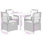 vidaXL 5-tlg. Garten-Essgruppe mit Kissen Braun Poly Rattan vidaXL 5-tlg. Garten-Essgruppe mit Kissen Braun Poly Rattan