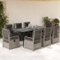 vidaXL 9-tlg. Garten-Essgruppe mit Kissen Hellgrau Poly Rattan vidaXL 9-tlg. Garten-Essgruppe mit Kissen Hellgrau Poly Rattan