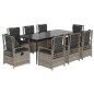 vidaXL 9-tlg. Garten-Essgruppe mit Kissen Hellgrau Poly Rattan vidaXL 9-tlg. Garten-Essgruppe mit Kissen Hellgrau Poly Rattan