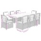 vidaXL 9-tlg. Garten-Essgruppe mit Kissen Hellgrau Poly Rattan vidaXL 9-tlg. Garten-Essgruppe mit Kissen Hellgrau Poly Rattan