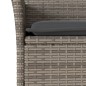 vidaXL 3-tlg. Bistro-Set mit Kissen Grau Poly Rattan und Glas vidaXL 3-tlg. Bistro-Set mit Kissen Grau Poly Rattan und Glas