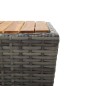 vidaXL 3-tlg. Bistro-Set mit Kissen Grau Poly Rattan und Glas vidaXL 3-tlg. Bistro-Set mit Kissen Grau Poly Rattan und Glas