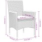 vidaXL 3-tlg. Bistro-Set mit Kissen Grau Poly Rattan und Glas vidaXL 3-tlg. Bistro-Set mit Kissen Grau Poly Rattan und Glas