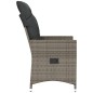 vidaXL Gartensessel Verstellbar mit Kissen Grau Poly Rattan vidaXL Gartensessel Verstellbar mit Kissen Grau Poly Rattan