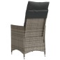 vidaXL Gartensessel Verstellbar mit Kissen Grau Poly Rattan vidaXL Gartensessel Verstellbar mit Kissen Grau Poly Rattan