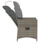 vidaXL Gartensessel Verstellbar mit Kissen Grau Poly Rattan vidaXL Gartensessel Verstellbar mit Kissen Grau Poly Rattan