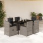 vidaXL 7-tlg. Garten-Essgruppe mit Kissen Hellgrau Poly Rattan vidaXL 7-tlg. Garten-Essgruppe mit Kissen Hellgrau Poly Rattan