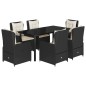 vidaXL 7-tlg. Garten-Essgruppe mit Kissen Schwarz Poly Rattan vidaXL 7-tlg. Garten-Essgruppe mit Kissen Schwarz Poly Rattan