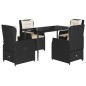 vidaXL 5-tlg. Garten-Essgruppe mit Kissen Schwarz Poly Rattan vidaXL 5-tlg. Garten-Essgruppe mit Kissen Schwarz Poly Rattan