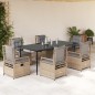 vidaXL 7-tlg. Garten-Essgruppe mit Kissen Beige Poly Rattan vidaXL 7-tlg. Garten-Essgruppe mit Kissen Beige Poly Rattan