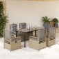 vidaXL 7-tlg. Garten-Essgruppe mit Kissen Beige Poly Rattan vidaXL 7-tlg. Garten-Essgruppe mit Kissen Beige Poly Rattan