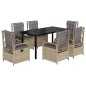 vidaXL 7-tlg. Garten-Essgruppe mit Kissen Beige Poly Rattan vidaXL 7-tlg. Garten-Essgruppe mit Kissen Beige Poly Rattan