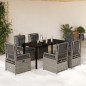 vidaXL 7-tlg. Garten-Essgruppe mit Kissen Hellgrau Poly Rattan vidaXL 7-tlg. Garten-Essgruppe mit Kissen Hellgrau Poly Rattan