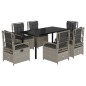 vidaXL 7-tlg. Garten-Essgruppe mit Kissen Hellgrau Poly Rattan vidaXL 7-tlg. Garten-Essgruppe mit Kissen Hellgrau Poly Rattan