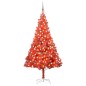 Künstlicher Weihnachtsbaum mit LEDs & Kugeln Rot 210 cm PVC Künstlicher Weihnachtsbaum mit LEDs & Kugeln Rot 210 cm PVC