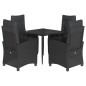 vidaXL 5-tlg. Garten-Essgruppe mit Kissen Schwarz Poly Rattan vidaXL 5-tlg. Garten-Essgruppe mit Kissen Schwarz Poly Rattan
