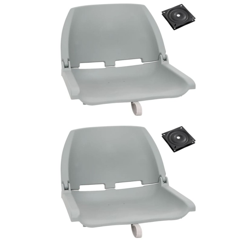 vidaXL 4-tlg. Bootssitz-Set Klappbar Grau vidaXL 4-tlg. Bootssitz-Set Klappbar Grau