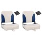 vidaXL 4-tlg. Bootssitz-Set Klappbar mit Polster in Blau-Weiß vidaXL 4-tlg. Bootssitz-Set Klappbar mit Polster in Blau-Weiß