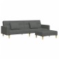 vidaXL Schlafsofa 2-Sitzer mit Fußhocker Dunkelgrau Stoff vidaXL Schlafsofa 2-Sitzer mit Fußhocker Dunkelgrau Stoff