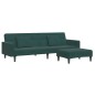 vidaXL Schlafsofa 2-Sitzer mit Fußhocker Dunkelgrün Samt vidaXL Schlafsofa 2-Sitzer mit Fußhocker Dunkelgrün Samt