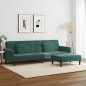 vidaXL Schlafsofa 2-Sitzer mit Fußhocker Dunkelgrün Samt vidaXL Schlafsofa 2-Sitzer mit Fußhocker Dunkelgrün Samt