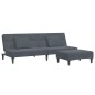 vidaXL Schlafsofa 2-Sitzer mit Fußhocker Dunkelgrau Samt vidaXL Schlafsofa 2-Sitzer mit Fußhocker Dunkelgrau Samt