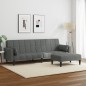 vidaXL Schlafsofa 2-Sitzer mit Fußhocker Dunkelgrau Stoff vidaXL Schlafsofa 2-Sitzer mit Fußhocker Dunkelgrau Stoff