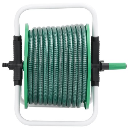 vidaXL Schlauchtrommel Freistehend Grün mit 50 m Schlauch PVC