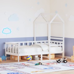 vidaXL Tagesbett mit Dach Weiß 80x200 cm Massivholz Kiefer