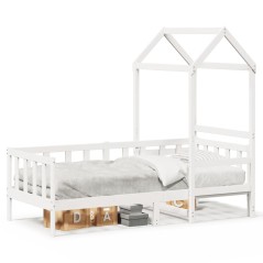 vidaXL Tagesbett mit Dach Weiß 80x200 cm Massivholz Kiefer