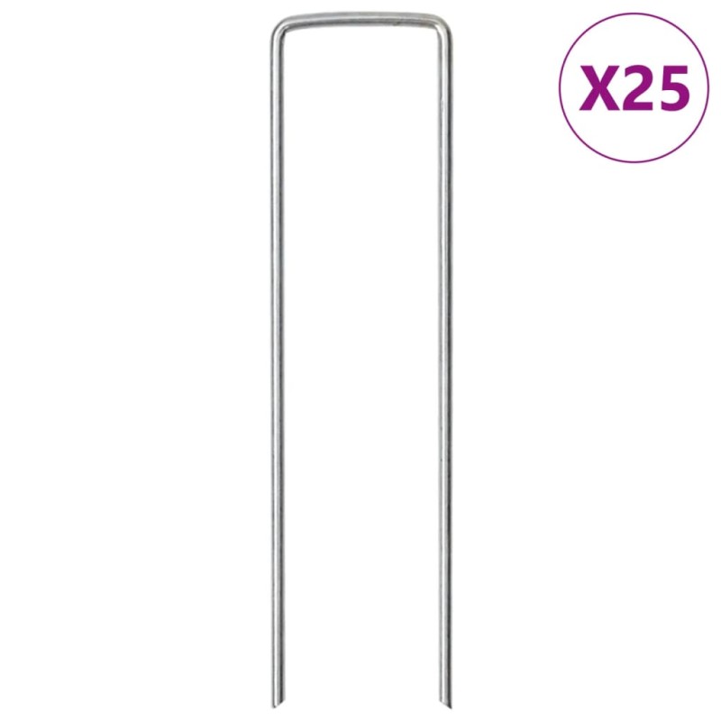 vidaXL Bodenanker U-Form 25 Stk. 15x3,5 cm Verzinkter Stahl vidaXL Bodenanker U-Form 25 Stk. 15x3,5 cm Verzinkter Stahl