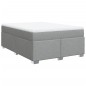 vidaXL Boxspringbett mit Matratze Hellgrau 140x190 cm Stoff vidaXL Boxspringbett mit Matratze Hellgrau 140x190 cm Stoff