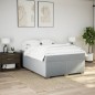 vidaXL Boxspringbett mit Matratze Hellgrau 140x190 cm Stoff vidaXL Boxspringbett mit Matratze Hellgrau 140x190 cm Stoff
