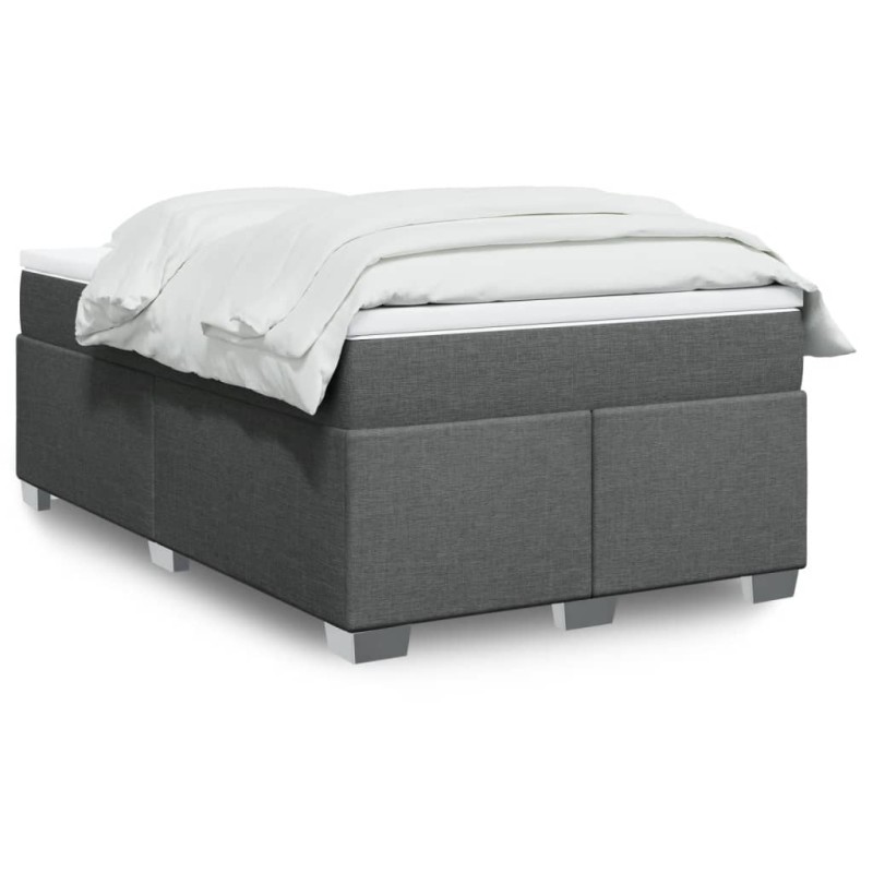 vidaXL Boxspringbett mit Matratze Dunkelgrau 120x200 cm Stoff vidaXL Boxspringbett mit Matratze Dunkelgrau 120x200 cm Stoff