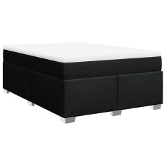 vidaXL Boxspringbett mit Matratze Schwarz 140x190 cm Stoff