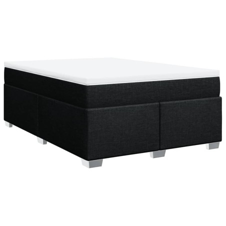 vidaXL Boxspringbett mit Matratze Schwarz 140x190 cm Stoff