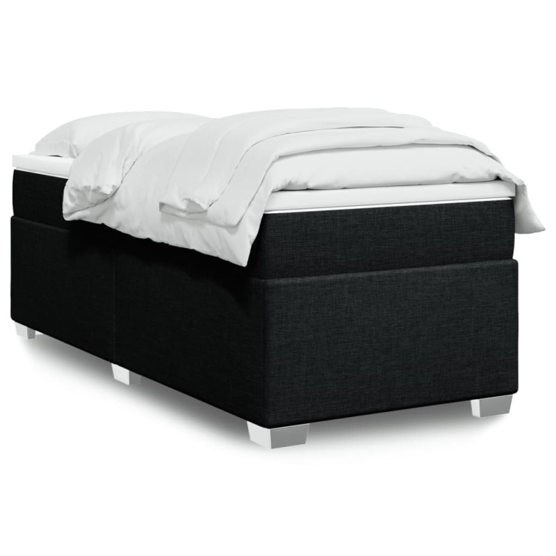 vidaXL Boxspringbett mit Matratze Schwarz 100x200 cm Stoff vidaXL Boxspringbett mit Matratze Schwarz 100x200 cm Stoff