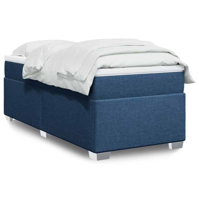 vidaXL Boxspringbett mit Matratze Blau 80x200 cm Stoff vidaXL Boxspringbett mit Matratze Blau 80x200 cm Stoff