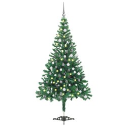 Künstlicher Weihnachtsbaum mit LEDs & Kugeln 120 cm 230 Zweige