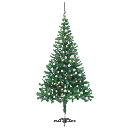 Künstlicher Weihnachtsbaum mit LEDs & Kugeln 120 cm 230 Zweige