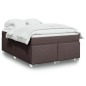 vidaXL Boxspringbett mit Matratze Dunkelbraun 160x200 cm Stoff vidaXL Boxspringbett mit Matratze Dunkelbraun 160x200 cm Stoff