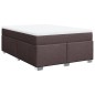 vidaXL Boxspringbett mit Matratze Dunkelbraun 160x200 cm Stoff vidaXL Boxspringbett mit Matratze Dunkelbraun 160x200 cm Stoff