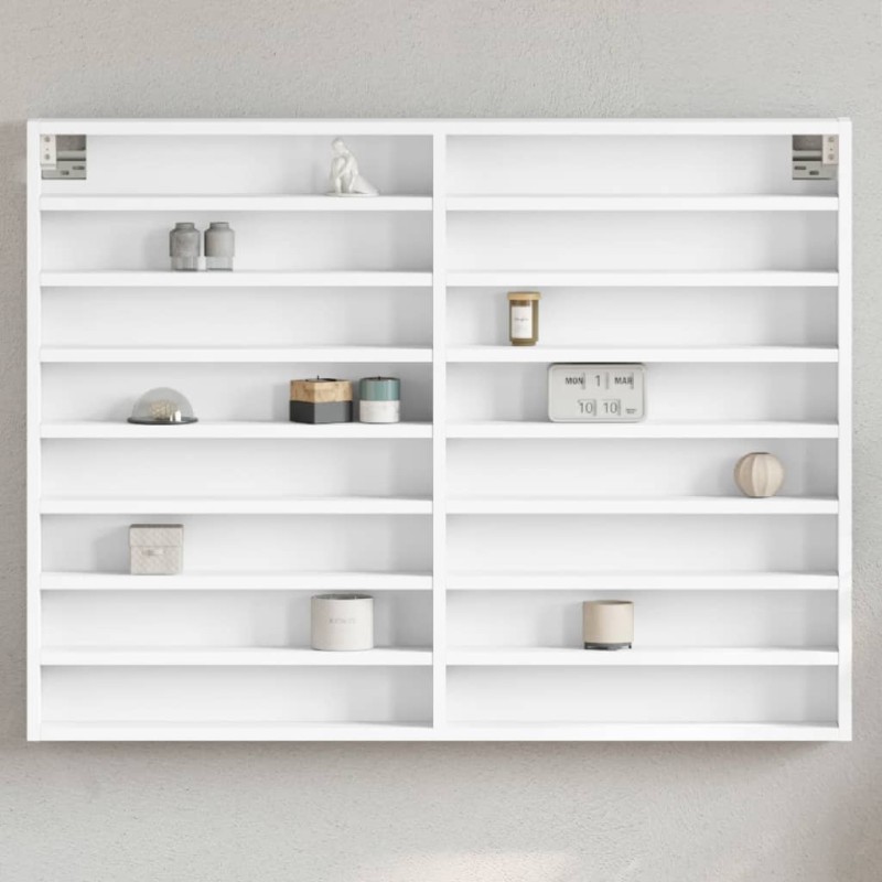 vidaXL Vitrinenschrank Weiß 100x8,5x75 cm Holzwerkstoff vidaXL Vitrinenschrank Weiß 100x8,5x75 cm Holzwerkstoff